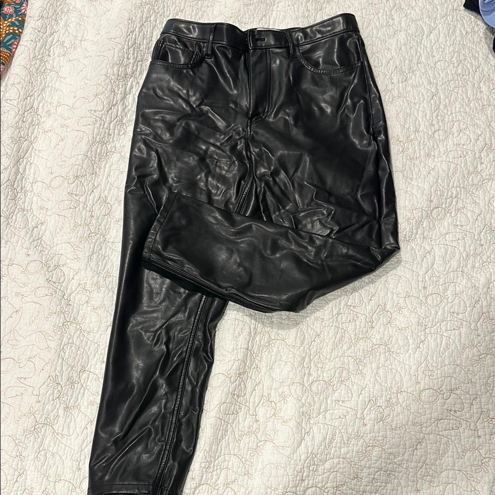 Abercrombie Black Leather Pants. High Rise skinny leather pants.